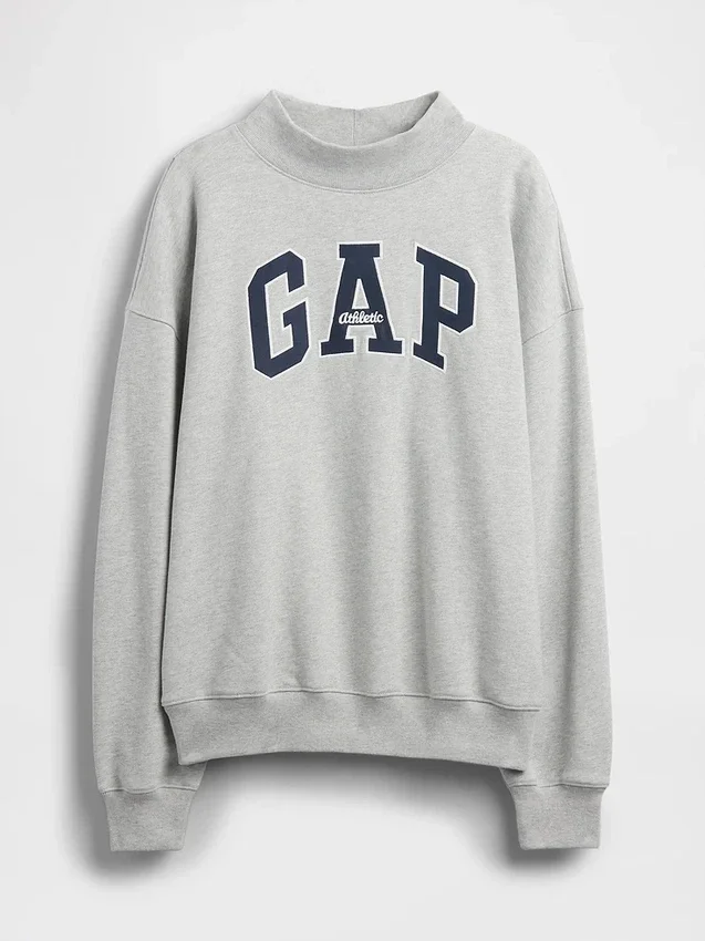 Heavyweight French Terry Oversized Mockneck Logo Sweatshirt