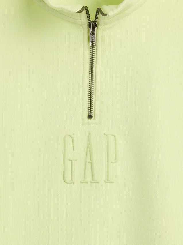 Heavyweight Oversized Logo Quarter-Zip Pullover