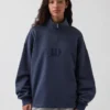Heavyweight Oversized Logo Quarter-Zip Pullover