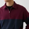 Heavyweight Oversized Stripe Half-Zip Pullover