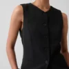 High-Neck Longline Vest