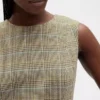 High-Neck Mini Shift Dress