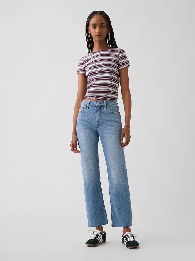 High Rise '90S Slim Straight Crop Jeans