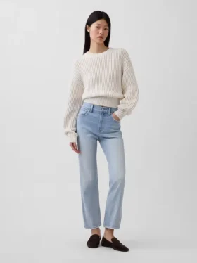 High Rise '90S Slim Straight Crop Jeans