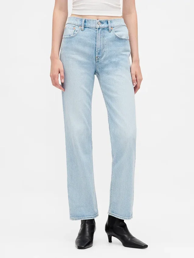 High Rise '90S Slim Straight Crop Jeans