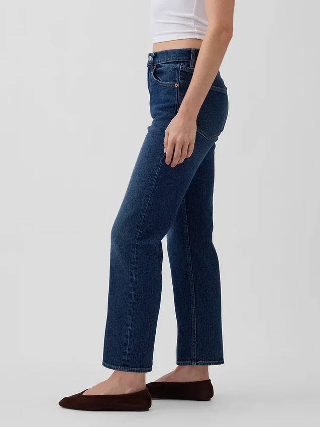 High Rise '90S Slim Straight Crop Jeans