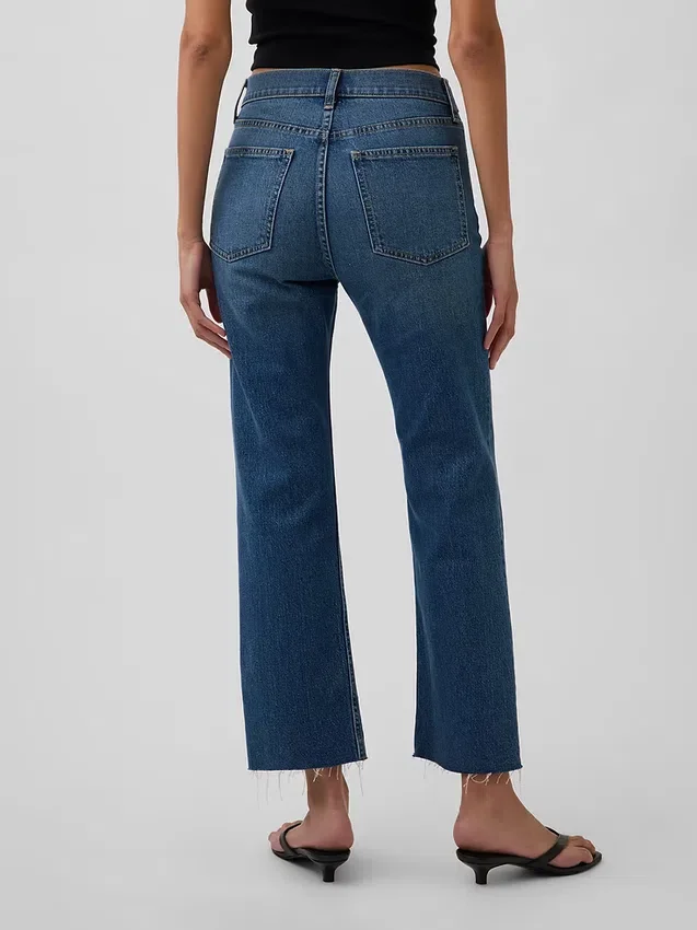 High Rise '90S Slim Straight Crop Jeans