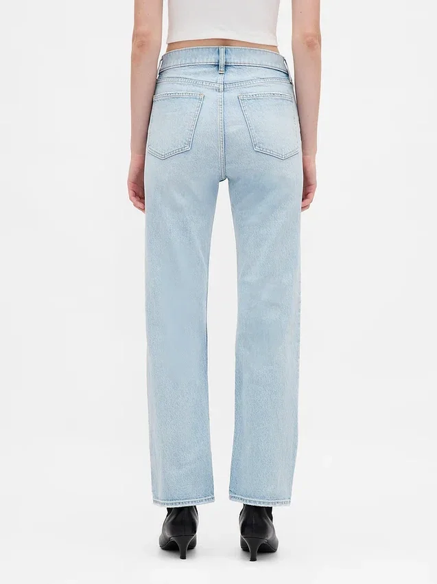 High Rise '90S Slim Straight Crop Jeans