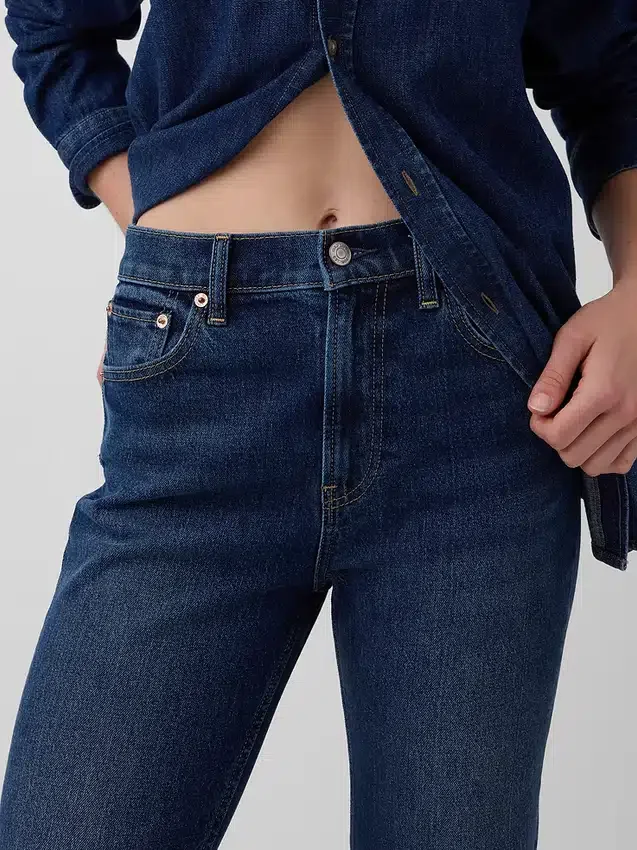 High Rise '90S Slim Straight Crop Jeans