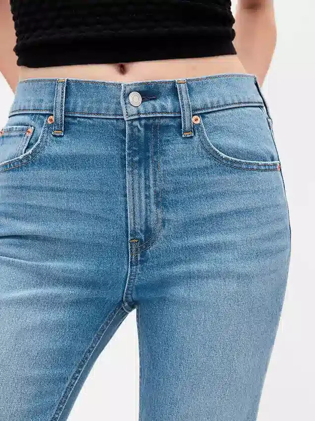 High Rise '90S Slim Straight Crop Jeans
