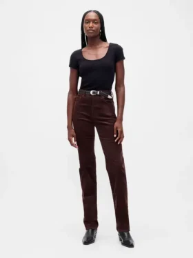 High Rise Corduroy '90S Slim Straight Jeans