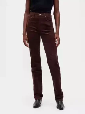 High Rise Corduroy ’90S Slim Straight Jeans