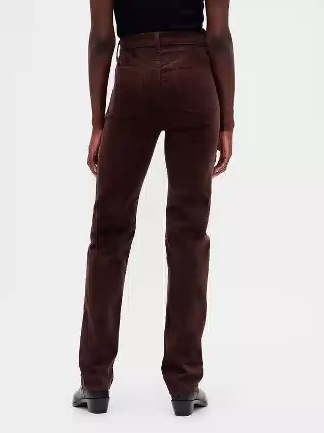 High Rise Corduroy '90S Slim Straight Jeans