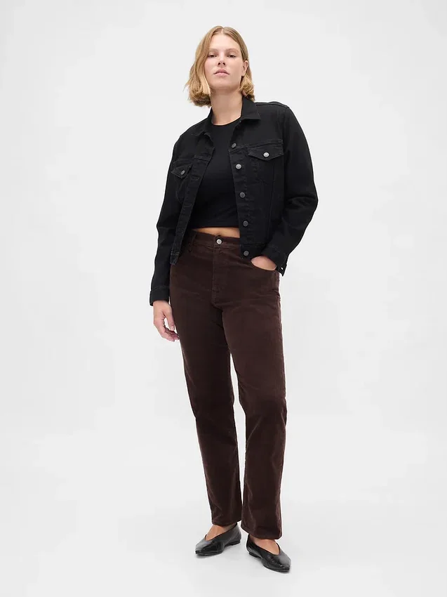 High Rise Corduroy '90S Slim Straight Jeans