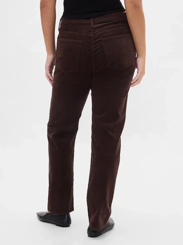 High Rise Corduroy '90S Slim Straight Jeans