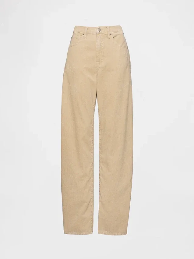 High Rise Corduroy Barrel Pants