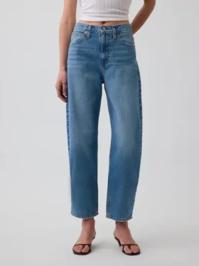 High Rise Crop Barrel Jeans