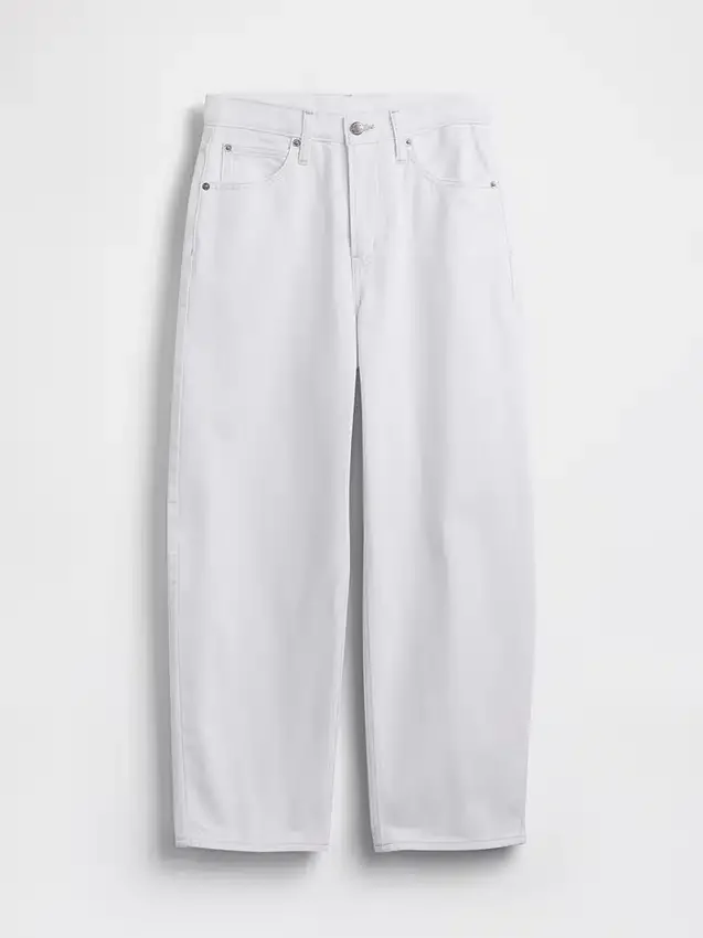 High Rise Crop Barrel Jeans