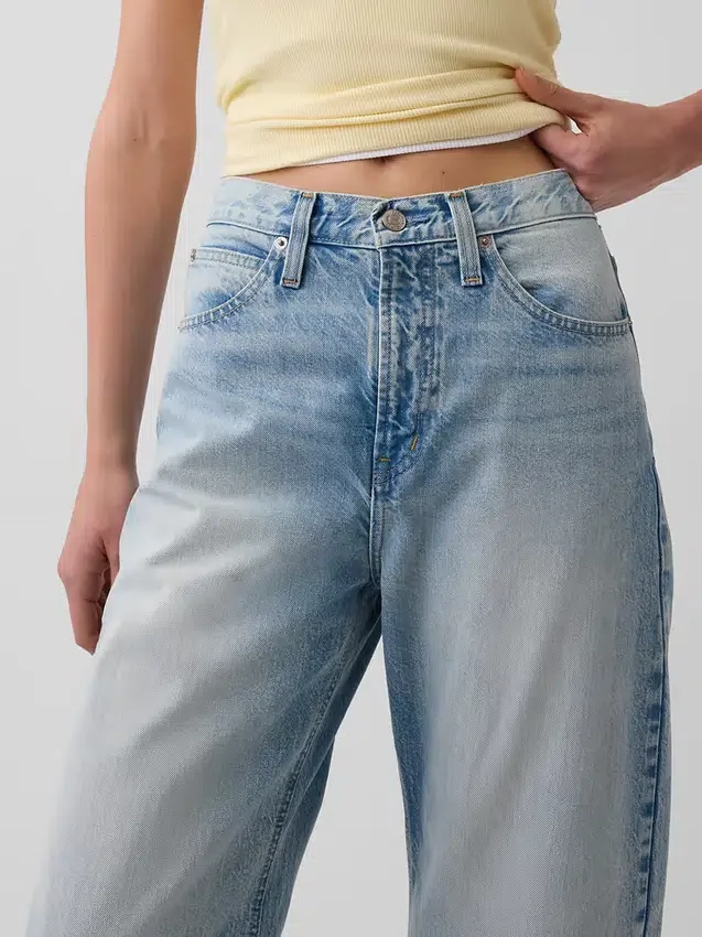 High Rise Crop Barrel Jeans