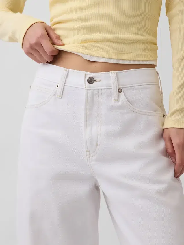 High Rise Crop Barrel Jeans