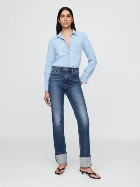 High Rise Cuffed '90S Slim Straight Jeans