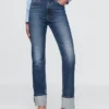 High Rise Cuffed '90S Slim Straight Jeans