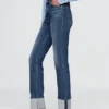 High Rise Cuffed '90S Slim Straight Jeans