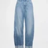 High Rise Cuffed Barrel Jeans