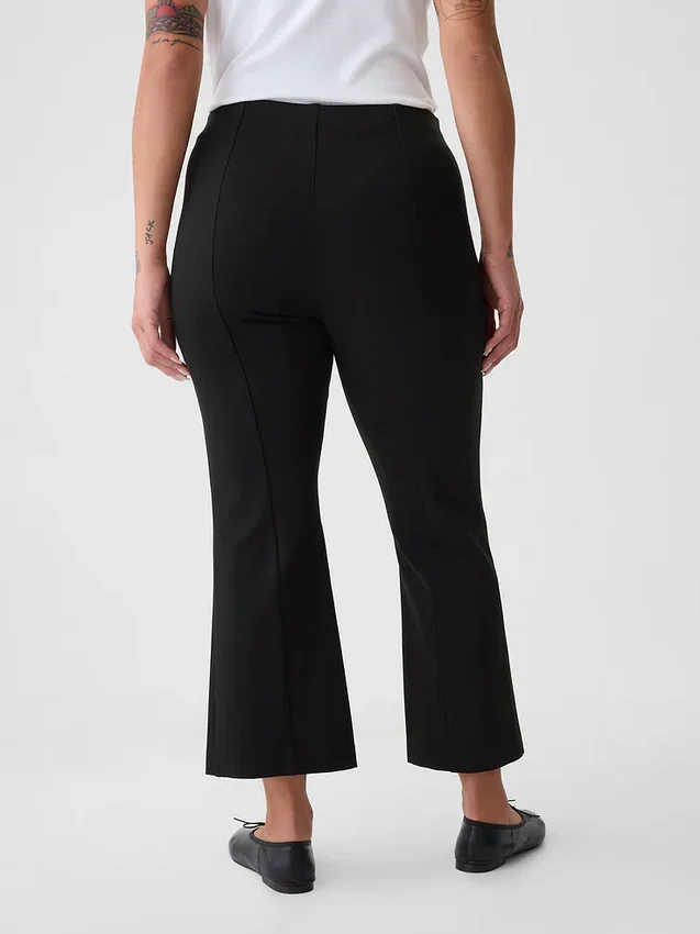 High Rise Double Knit Crop Kick Pants
