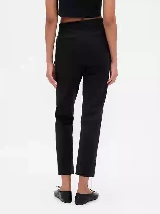 High Rise Double Knit Slim Crop Pants