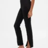 High Rise Double Knit Split-Hem Flare Pants