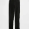 High Rise Double Knit Split-Hem Flare Pants
