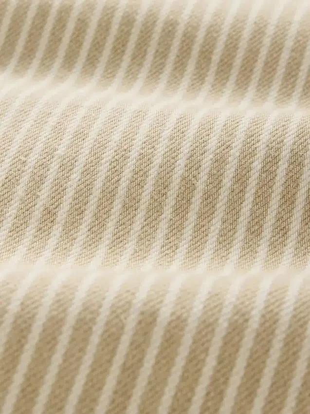 High Rise Khaki Stripe Barrel Jeans