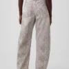 High Rise Snake Print Barrel Jeans