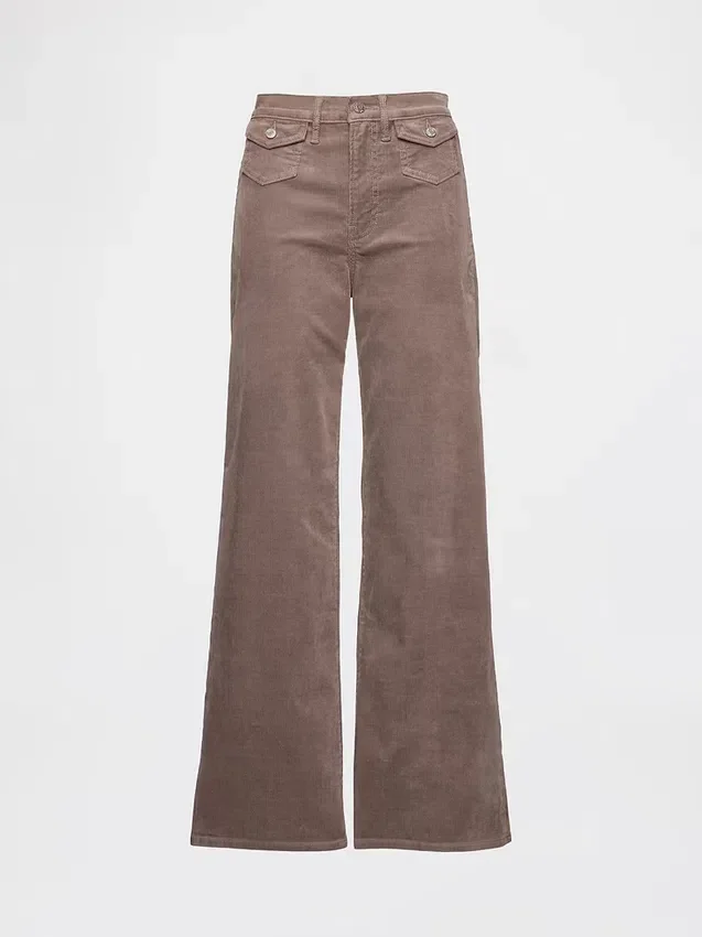 High Rise Stride Corduroy Wide-Leg Pants