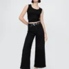 High Rise Stride Wide-Leg Ankle Jeans