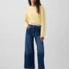 High Rise Stride Wide-Leg Ankle Jeans