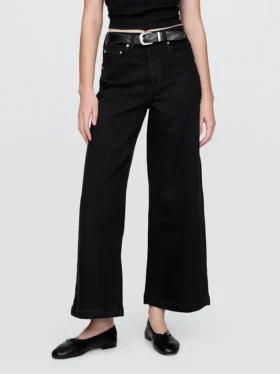 High Rise Stride Wide-Leg Ankle Jeans