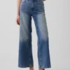 High Rise Stride Wide-Leg Ankle Jeans