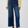 High Rise Stride Wide-Leg Ankle Jeans