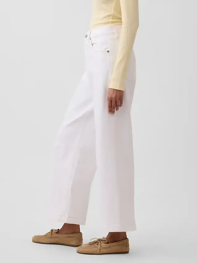 High Rise Stride Wide-Leg Ankle Jeans