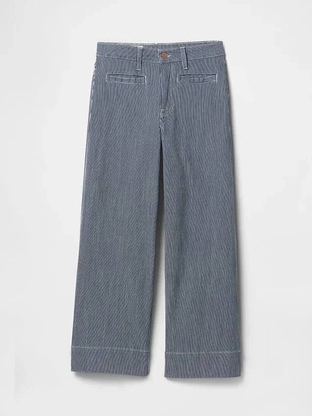 High Rise Stride Wide-Leg Ankle Jeans