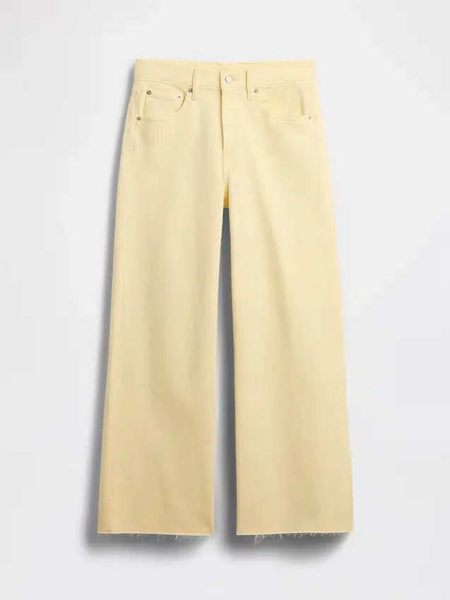 High Rise Stride Wide-Leg Ankle Jeans