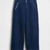 High Rise Stride Wide-Leg Ankle Sailor Jeans