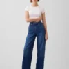 High Rise Stride Wide-Leg Jeans