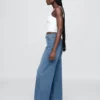 High Rise Stride Wide-Leg Jeans