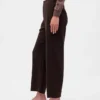 High Rise Twill Straight Ankle Pants