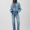 High Rise Twisted-Seam '90S Slim Straight Jeans