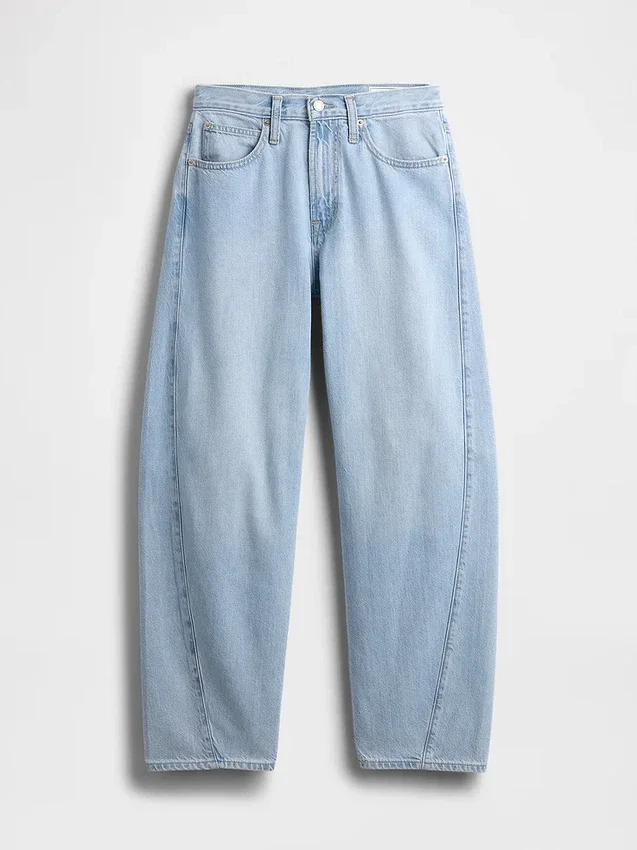 High Rise Ultrasoft Barrel Jeans
