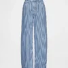 High Rise Ultrasoft Denim Stripe Barrel Jeans